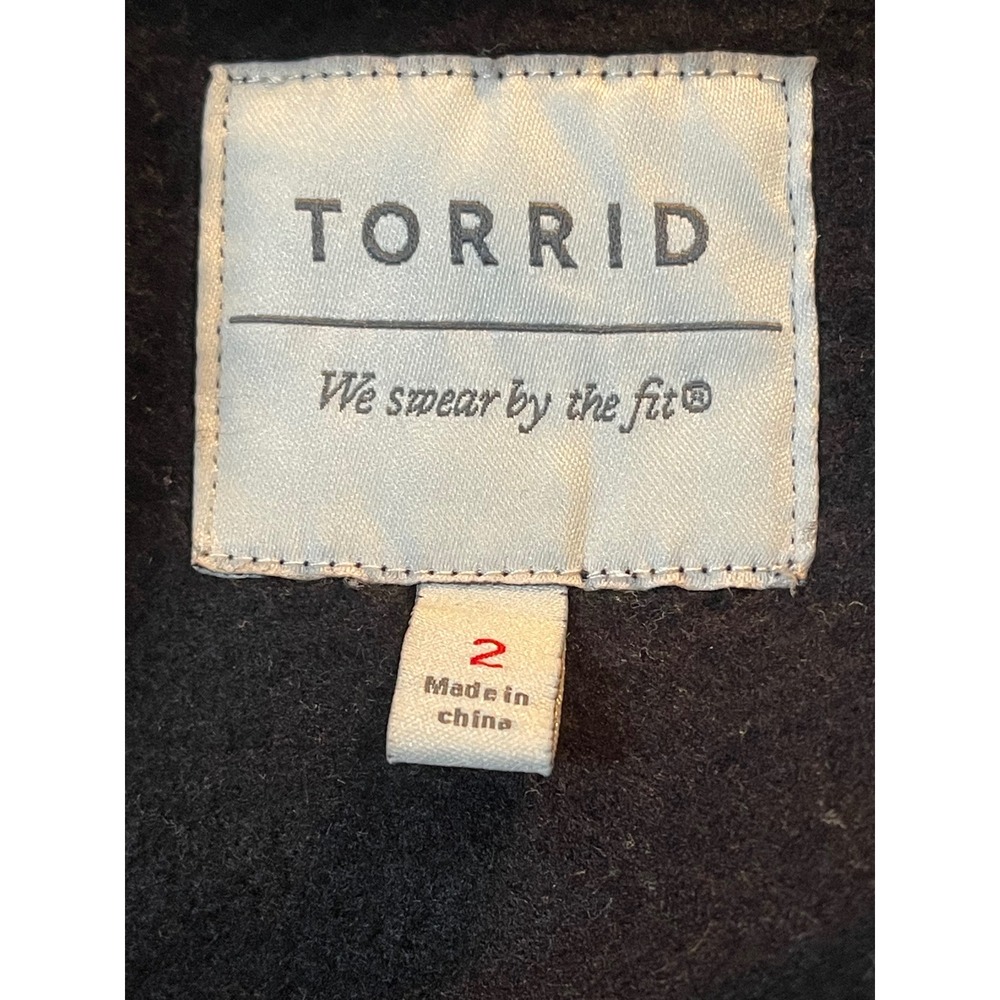 Torrid Womens Plus Size 2 Varsity Bomber Jacket Hooded Snap Front Black Grey - Picture 2 of 15